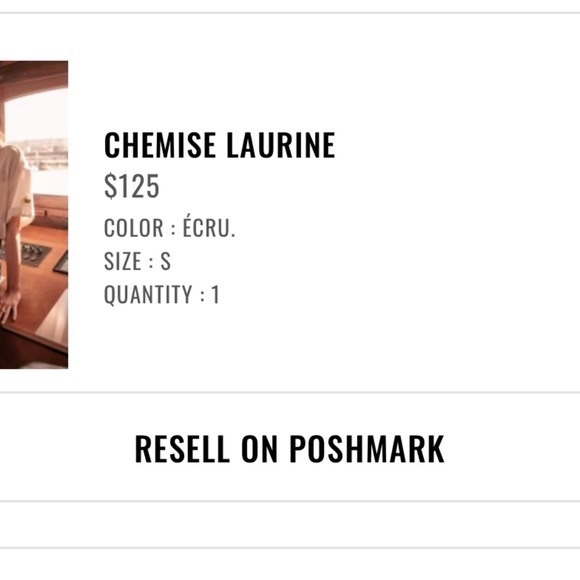 Sezane Laurine Shirt Écru. - Size S - Picture 6 of 6